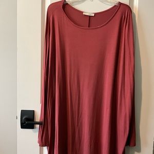 A.gain Boutique Brand Swing Long Sleeve Shirt Size 3X Rust Color